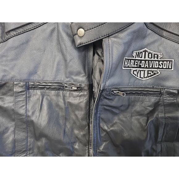 Cava Harley-Davidson Motorcycles Legendary Leather Jacket Black Size 3XL Zip - Picture 4 of 8